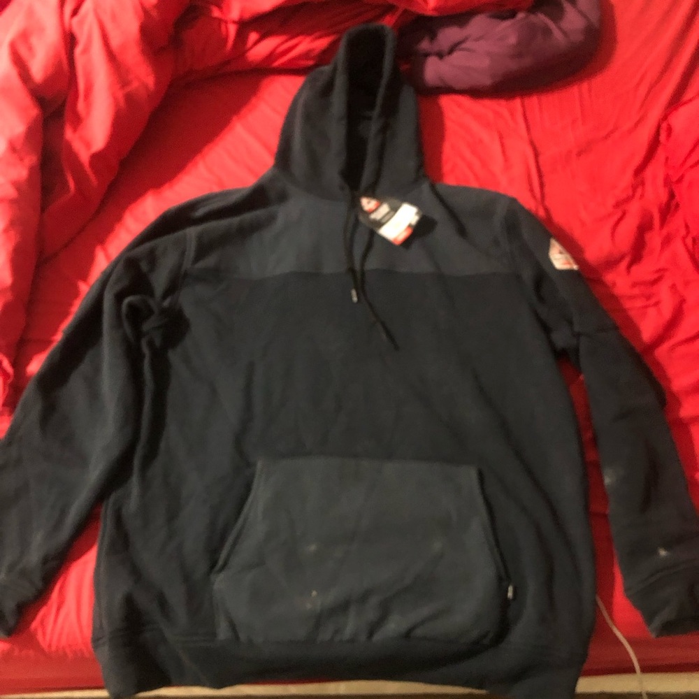 Brand new, worn 6 hours maybe Bulwark fire resistant fleece hoodie navy color